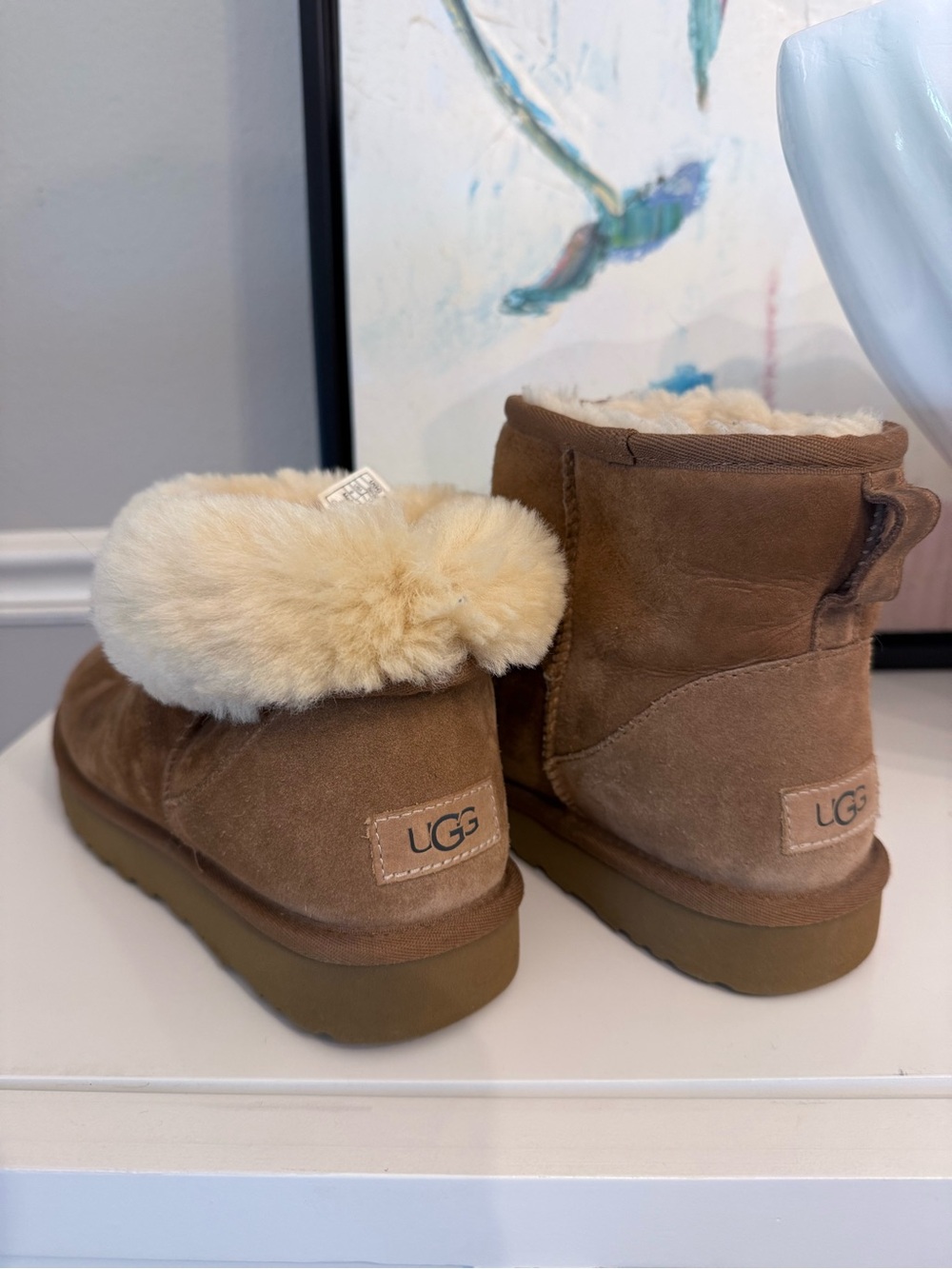 Ugg Classic Mini II Chestnut Suede Shearling-Lined Short Boots - Picture 3 of 9